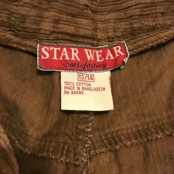 Vintage Y2K Starwear Chocolate Brown Corduroy Pants wide wale corduroy 13/14 - Picture 6 of 11